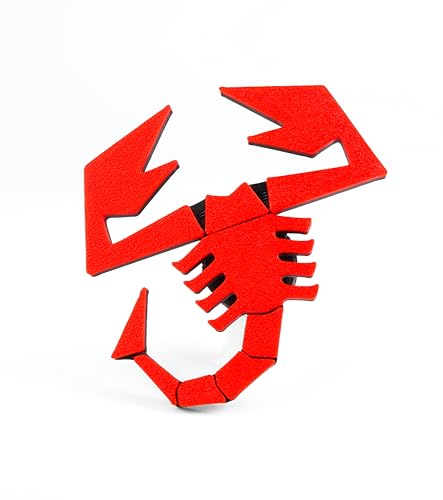 Ricreo Logo Scorpione Accessorio compatibile con Abarth 500/595/695, Badge per Diffusore Posteriore, Stemma per Fiat Griglia, Emblema Distintivo, Accessori tuning per decorazione (Rosso)