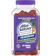 Alka-Seltzer Heartburn+Gas ReliefChews, Fast Antacid + Antigas Relief from Heartburn, Bloating, a...