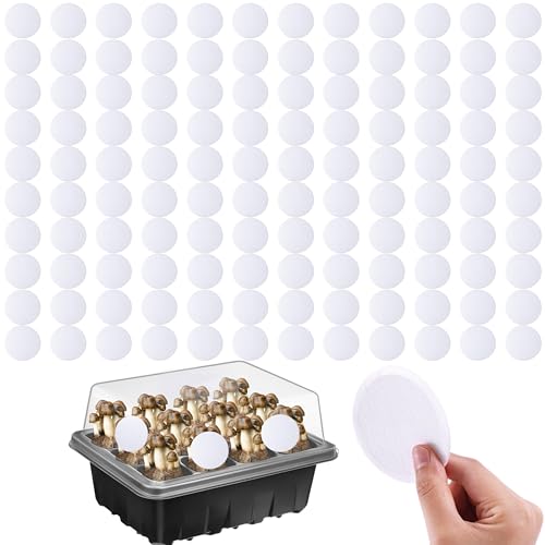 Image of Tegeme 120 Pcs 2.5 inch Monotub Adhesive Filter Disks Synthetic Filter Discs Paper Stickers for Mushroom Growing Supplies Pad Replacements