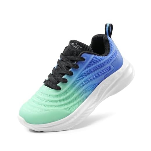 DREAM PAIRS Chaussures de Sport pour Enfants Durable Chaussure de Course Basket Légère et Confortable pour Fille Garçon SDRS2330K,Size 32,Vert Clair/Bleu,SDRS2330K