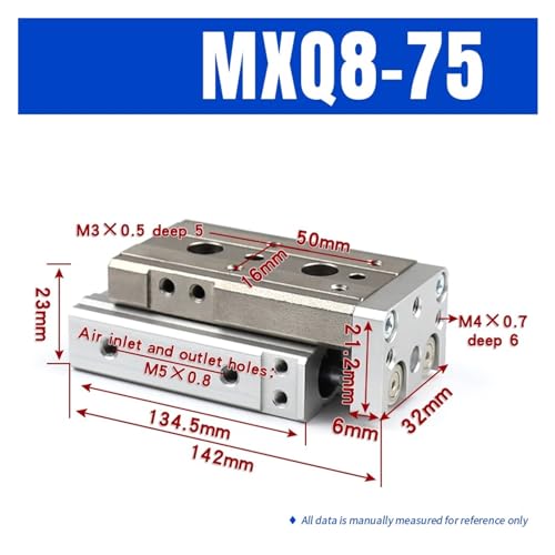 Cylindre pneumatique MXQ8-75 avec table coulissante de précision à double axe
