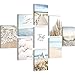 Produktbild Novart Wandbilder Strand Meer - KOMPLETT AUFHÄNGFERTIG - Ostsee Wohnzimmer Schlafzimmer- 9 Moderne Bilder Set - N026091a
