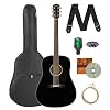 Fender Classic Design Dreadnought Acoustic Guitar - Black Bundle with Gig Bag, Tuner, Strap, Strings, Picks, and Austin Bazaar Instructional DVD