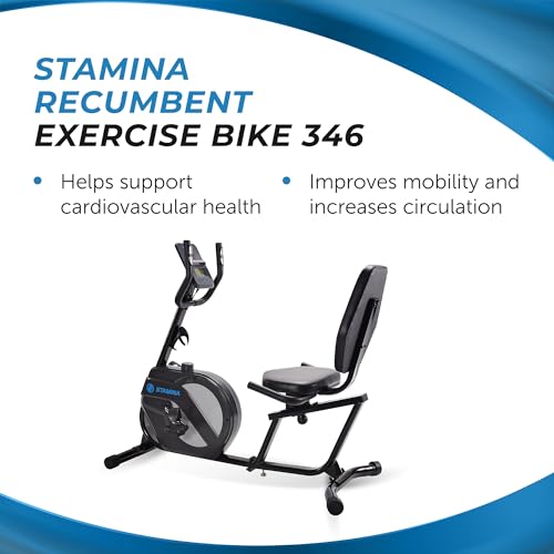 Stamina Recumbent Exercise Bike for Home 346 w/Smart Workout App - Stationary Bike for Adults, Seniors w/Large, Adjustable, Comfortable Seat & Walk-Thru Design - Thumbnail 2