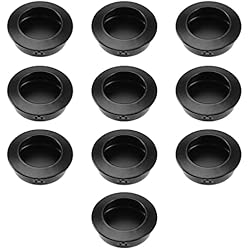 10 tiradores redondos empotrados para puerta corredera, tiradores ocultos para cajones para muebles, armario, armario, puerta, decoración del hogar, acero inoxidable, color negro
