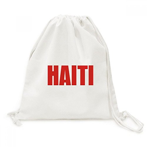 Sac de voyage toile Haïti avec cordon coulissant grand sac shopping rouge