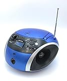 USB 2.0 Anschluß Grundig GPR1140 GRB 4000 BT DAB+ Tragbare Radio Boombox mit Bluetooth und DAB+ Empfang Blau/Silber