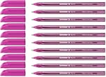 Schneider 10 x Vizz Ballpoint Pen - Easy and Fast Writing - Colour Ink Barrel - Medium Line - Pink - 102209