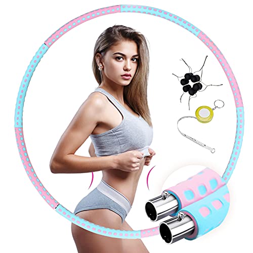 Synchain Hula Hoop para adultos, 8 segmentos, extraíble, para la pérdida de peso, masaje y moldear el abdomen, adecuado para el hogar, la oficina o el gimnasio (8BR) Cover