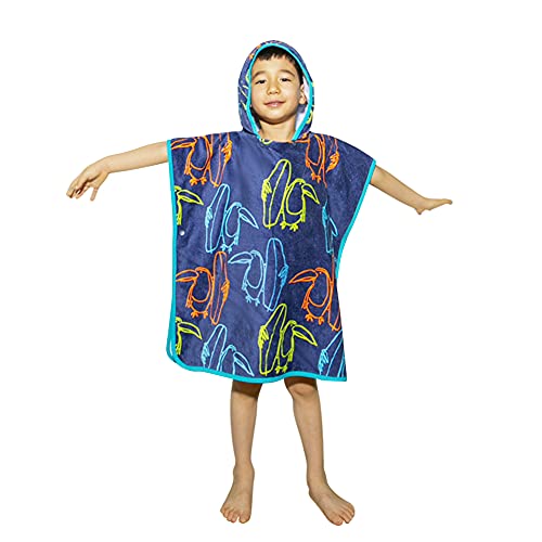 Badeponcho Kinder 100% Baumwolle Kapuzenponchos Kapuzenbadetücher Handtuch mit Kapuzen Kapuzenhandtücher Strandtuch Badetuch Bademantel Schwimmen Weich Warm Daigo Motiv für Jungs Cover