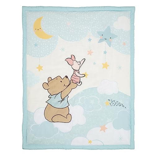 Image of Bedtime Originals Starlight Pooh 3-Piece Crib Bedding Set - Blue, Animals