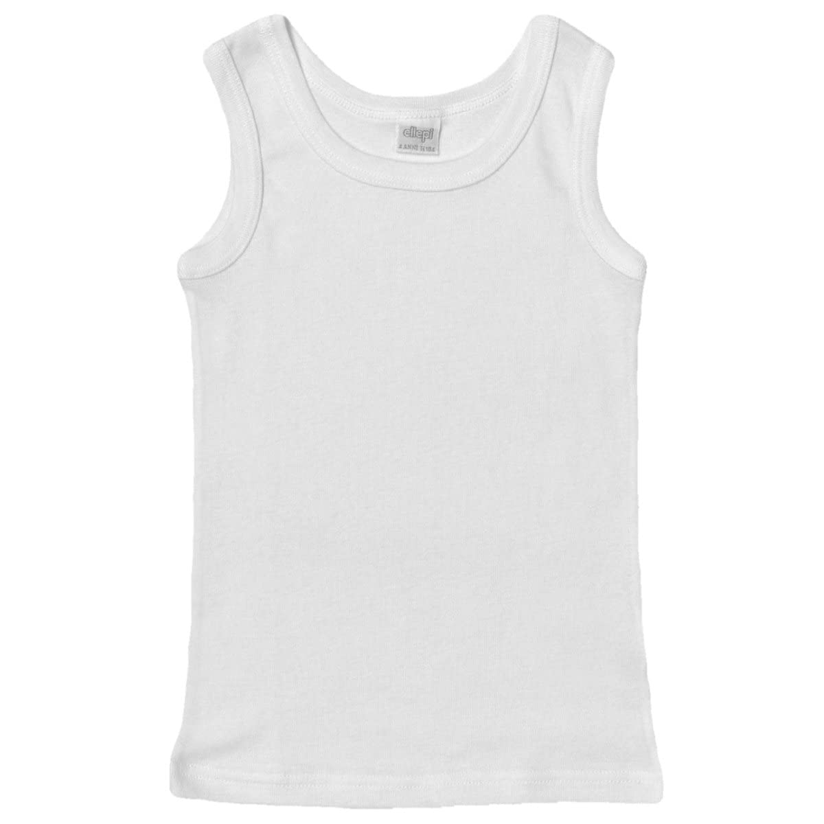 Ellepi 6 Canotte o Magliette Intime Bimbo in Puro Cotone Anallergico con Cuciture Comfort Colore Bianco.