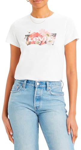 Levi's Damen The Perfect Tee T-Shirt, FLORAL BW Fill Bright White, M