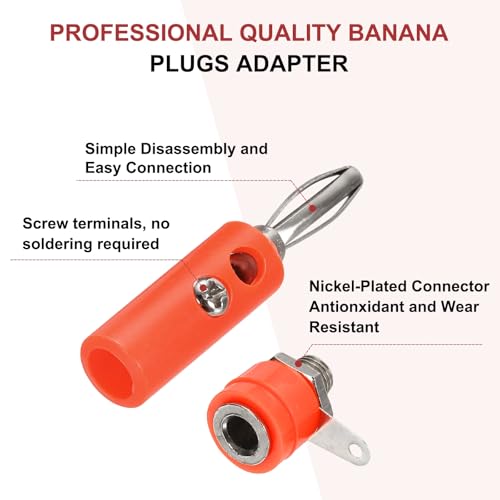 Conectores banana de 4 mm para cable de altavoz y poste de conexión hembra macho 3