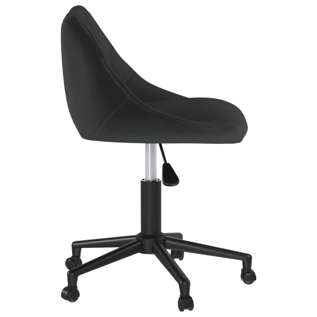 Lot de 2 chaises de salle à manger pivotantes en velours noir avec mécanisme de levage à gaz et roulettes