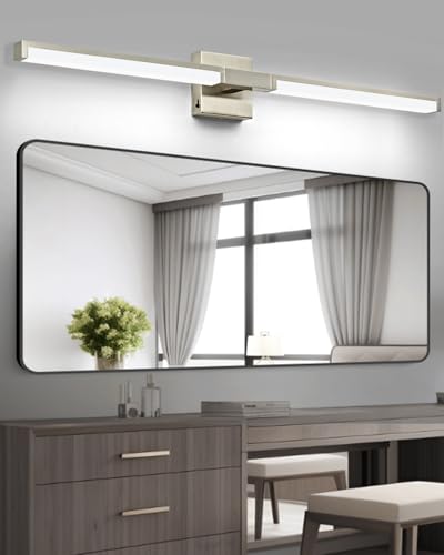 Image of OKELI Modern Bathroom Light Fixtures Over Mirror, 40 Inch Brushed Nickel Vanity Light Bar for Bathroom, 24W 5CCT Diammable Wall Light