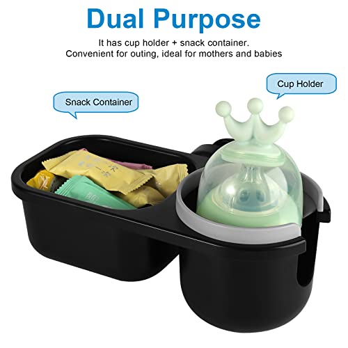 Image of Accmor Stroller Cup Holder with Tray, Universal Cup Holder Tray for Uppababy Nuna Doona Strollers, Bottle Drinks Holder for Stroller, Wheelchair, Walker