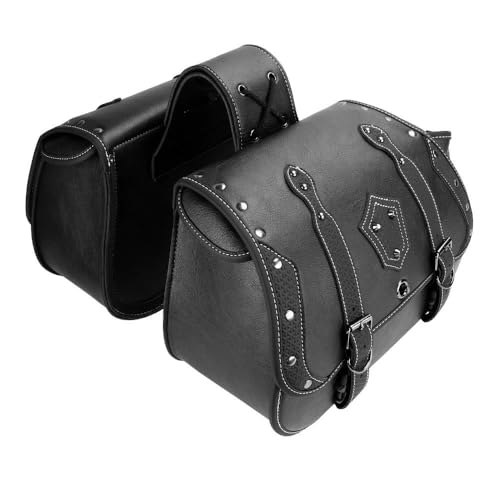 Sacoches latérales moto Shadow cuir noir pour road trip et ville