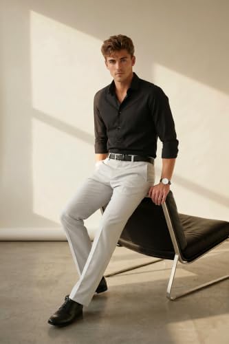 Image of Peter England Men Mid Rise Slim Fit Premium Flat Front Formal Trouser