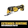 DEWALT 20V MAX XR Oscillating Multi-Tool Cordless, Variable Speed Brushless Motor Multitool with LED Light, Extended Runtime, Includes Two Wood Cutting Blades, Tool Only (DCS356B) #3