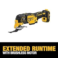 DEWALT 20V MAX XR Oscillating Multi-Tool Cordless, Variable Speed Brushless Motor Multitool with LED Light, Extended Runtime, Includes Two Wood Cutting Blades, Tool Only (DCS356B) — image 4