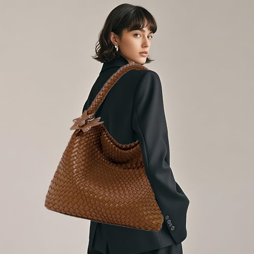 Image of Woven Tote Bag for Women, Shoulder Handbags, Beach Hobo, Handwoven Satchel Underarm Bag, Top-Handle Bag With Purses