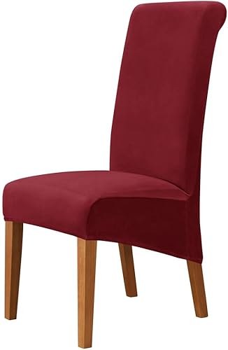 Fundas para sillas de comedor para decoración de banquetes de boda, fiestas, fundas elásticas de terciopelo para sillas de respaldo alto, fundas