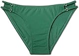 Xhilaration Women's Ribbed Ring Hipster Bikini Bottom (Olive Green, Medium)
