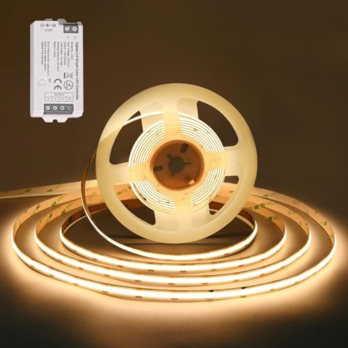 Tira LED COB 5 m 3000K Blanco Natural con Controlador ZigBee miniatura 1
