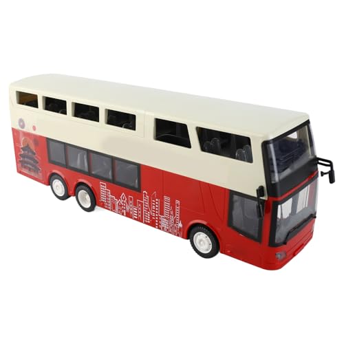 Autobús de juguete de dos pisos de color rojo a escala 1/18, el regalo ideal para niños