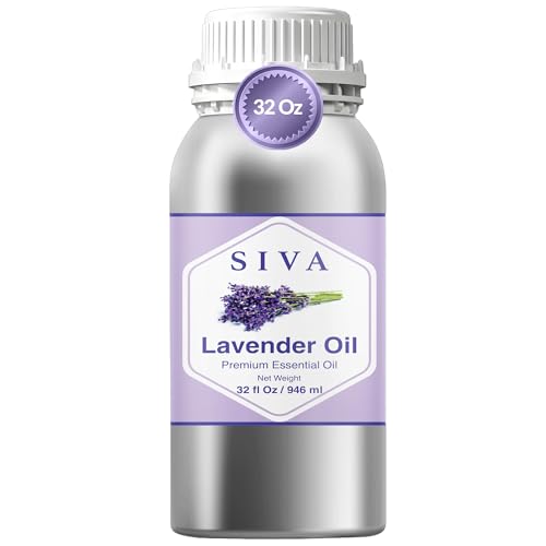 Siva Lavender Essential Oil 32 Fl Oz – for Diffuser, Skin & Hair Care – Ideal for Massage & DIY Blends
