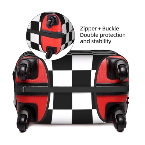Suitcase Covers Black And White Plaid Luggage Suitcase Cover Protector Luggage Washable Covers Elastic Travel Trolley Protector Cover Fits 18-32 Inch Luggage4