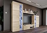 ✔️ 𝗠𝗼𝗱𝗲𝗿𝗻𝗲 𝗦𝗰𝗵𝗿𝗮𝗻𝗸𝘄𝗮𝗻𝗱 Das 4-teilige Wohnzimmermöbel-Set überzeugt mit hochwertigen Materialien, sorgfältiger Verarbeitung und moderner Optik. Die Möbelwand im eleganten Stil bietet sehr viel Abstellfläche und Stauraum