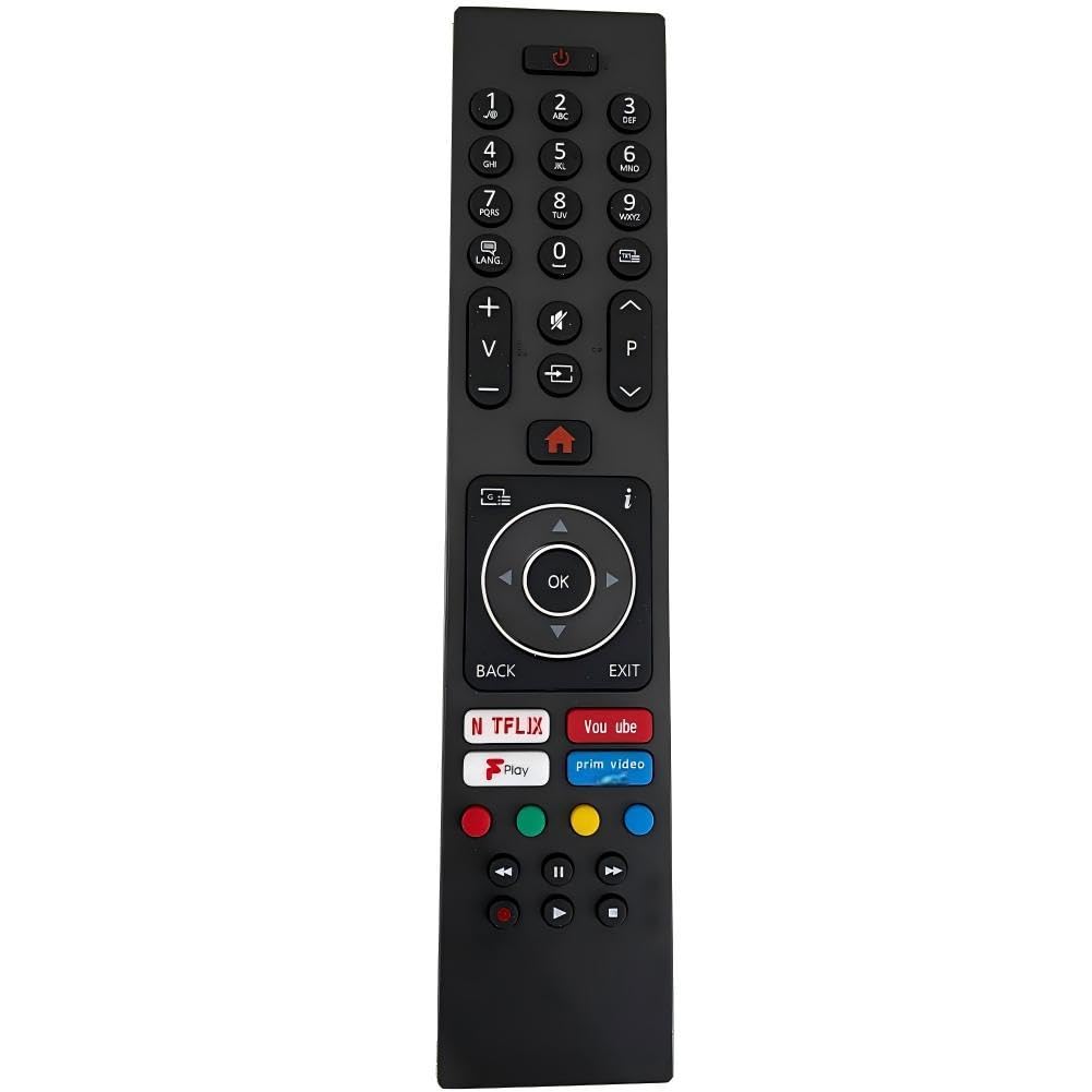 New Replacement Remote Control RC43137P for Luxor Bush Digihome Finlux Electriq Smart TV models with Netflix/Youtube/Freeview Play/Prime Video buttons