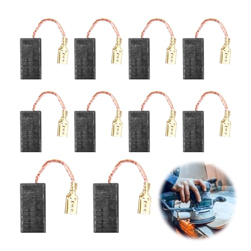 Herramienta eléctrica Cepillos herramienta EscobillasamoladoraPack de 10 Escobillas de Carbón de Repuesto para Herramientas Eléctricas Makita S1M-FF03-100A/6-100 A86C,Dimensiones 16x8x5x46mm