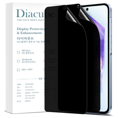 Film protecteur d'écran anti-espion pour Samsung Galaxy A55 en PET 6H avec gabarit Lot de 2
