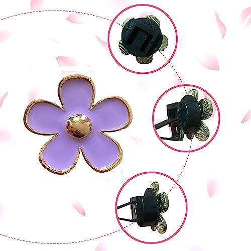 Image of 6pcs Daisy Flower Car Air Vent Clips with Fragrance Pads, Purple | Car Air Outlet Freshener Clip, Charm Car Inter Decor, Air Conditioning Outlet Clip Car Air Freshener Dashboard Accessories