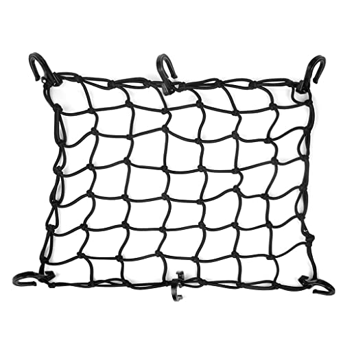 JCHL 15'x15' Motorcycle Cargo Net Stretches to 30'x30' with 6 Hooks 2''x2'' Mesh for Motorcycle Motorbike Bikes