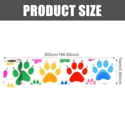 Image of Nuxovilar Colorful Doodle Peel Stick Wall Border PVC 3.94x16.4' | Wall Trim, Molding Decal, Peel Stick Border, Adhesive Frame, for Bedroom, Kitchen, Living Room (Doodle Theme)