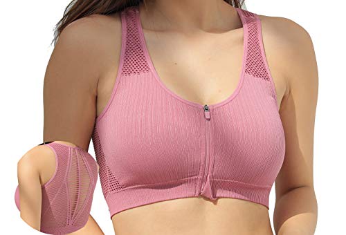 RASMEE Zipper Closure Seamless Sports Bra Women Yoga Bra Crop Tops Workout Fitness
