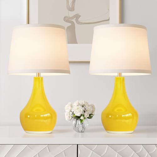 Seealle Modern Ceramic Table Lamps for Night Stands - Bedside