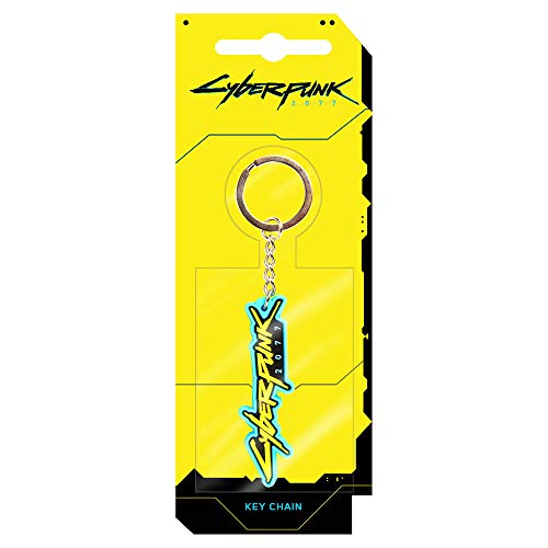 JINX Cyberpunk 2077 Logo Rubber Keychain, Multi-Colored, 2.76" Tall2