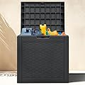 32 Gallon Resin Storage Box, Indoor Outdoor Deck Box for Package Delivery, Patio Cushions, Gardening Tools, Lockable, Waterproof