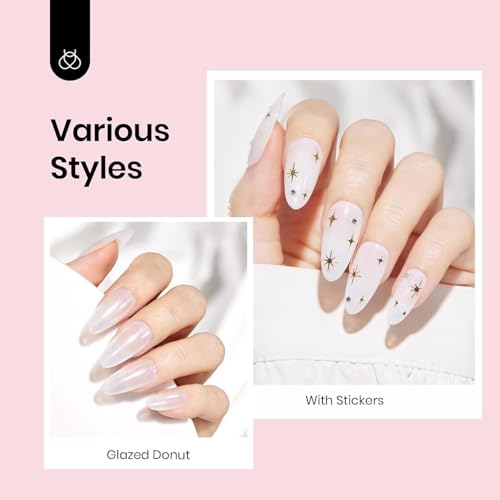 Image of Beetles 2Pcs Milky White Jelly Gel Nail Polish 15ml Neutral Gel Polish Set Translucent Nail Concealer Soak Off UV LED Nail Lamp Jelly Sheer Gel Polish Nail Art Gel Gift for Women