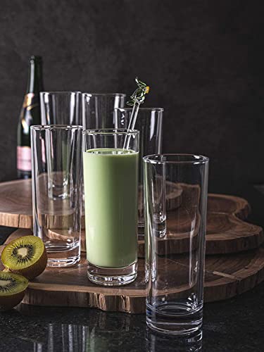 Image of Round Highball Crystal Glass Drinking Glasses Water Glasses, Mojito Glass Cups, Tom Collins Bar Glassware, and Mixed Drink Cocktail Glass 280ML Set of 3