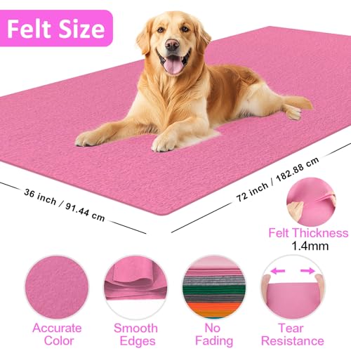 Image of XSEINO Dust Pink Large Felt Fabric 72 inch X 36 inch(2 Square Yards), 1.4 mm Thick Soft Felt Fabric Sheet for Crafts, Pink Series Colors Soft Nonwoven Fabric, Fit for Decoration, Sewing, DIY Crafts