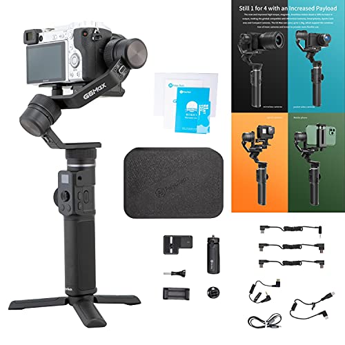 FeiyuTech G6 Max Camera 3-Axis Handheld Gimbal Stabilizer for Mirrorless Camera Sony a7/A6300/A6400,Canon RP,M50,200D,Panasonic GH4/GH5,FUJIFILM XT4/XT3,Gopro 876,Smartphone,2.65lb(1.2kg) Payload