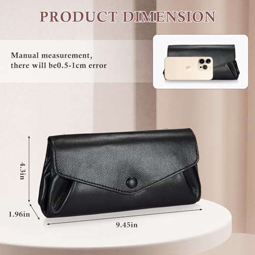 Itslife Leather Wristlet Wallet Clutch Ladies Smartphone Cross Body Wallet with Shoulder strap/Wrist Strap (Black)2