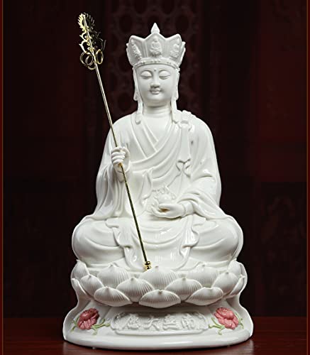 Estatua Ksitigarbha Bodhisattva Budista 14 pulgadas Blanca miniatura 1