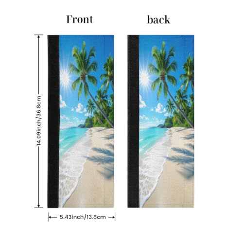 Image of Refrigerator Door Handle Covers Set of 2 Palm Beach Coastal Ocean Washable Fridge Dishwasher Mocrowave Oven Stove Decor Protector Handle Cover Keep Kitchen Appliance Clean from Food Stains Decorate
